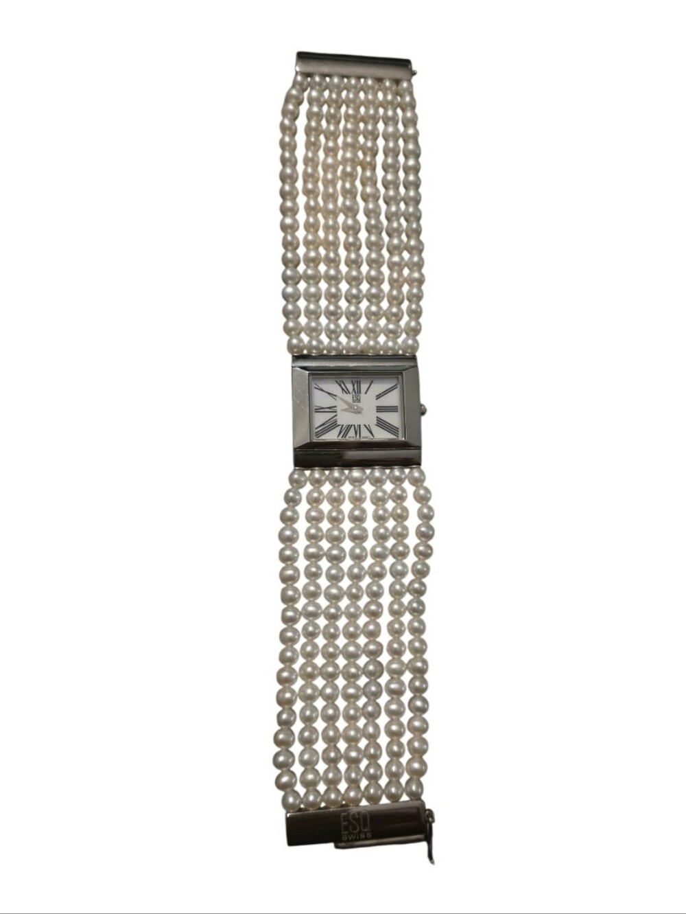 ESQ Pearl Multi-Strand Bracelet Watch in Cream - Picture 4 of 4